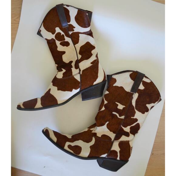 Matisse Shoes - Matisse Vintage Cow Print Calf Hair Western Boots Size 9.5